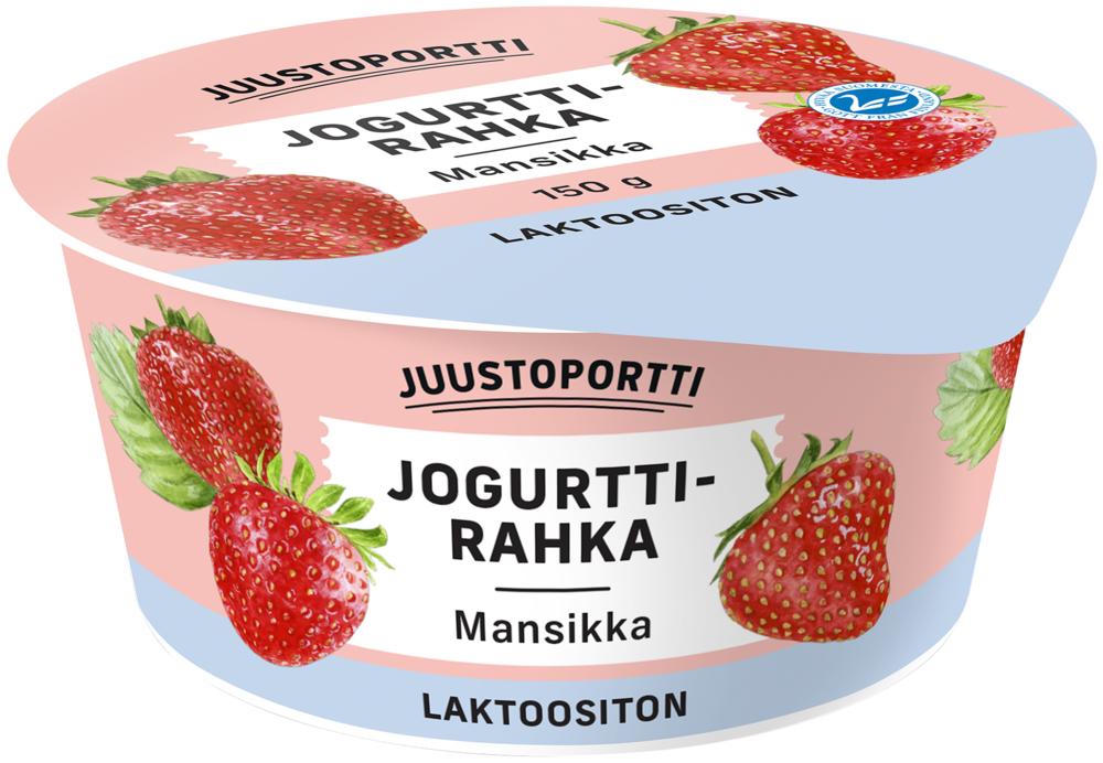 Juustoportti Jogurttirahka 150 g mansikka laktoositon