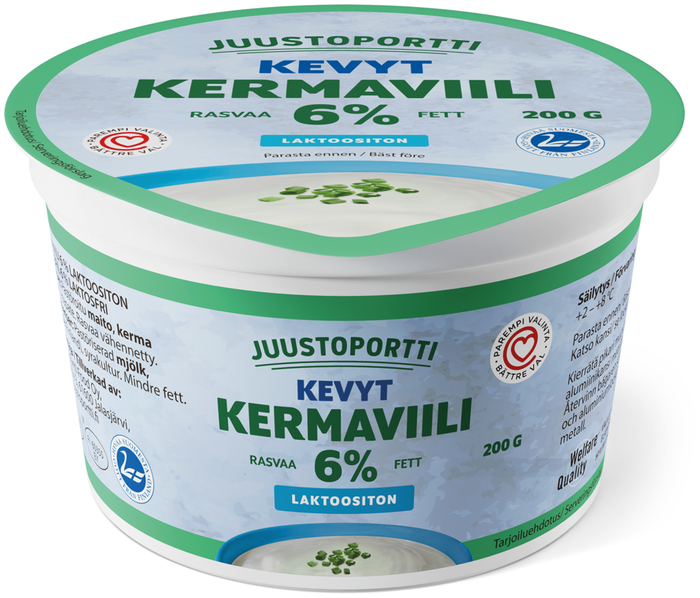 Juustoportti kermaviili 6 % 200 g laktoositon