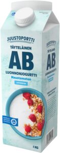 Juustoportti täyteläinen AB-luonnonjogurtti 1 kg maustamaton laktoositon