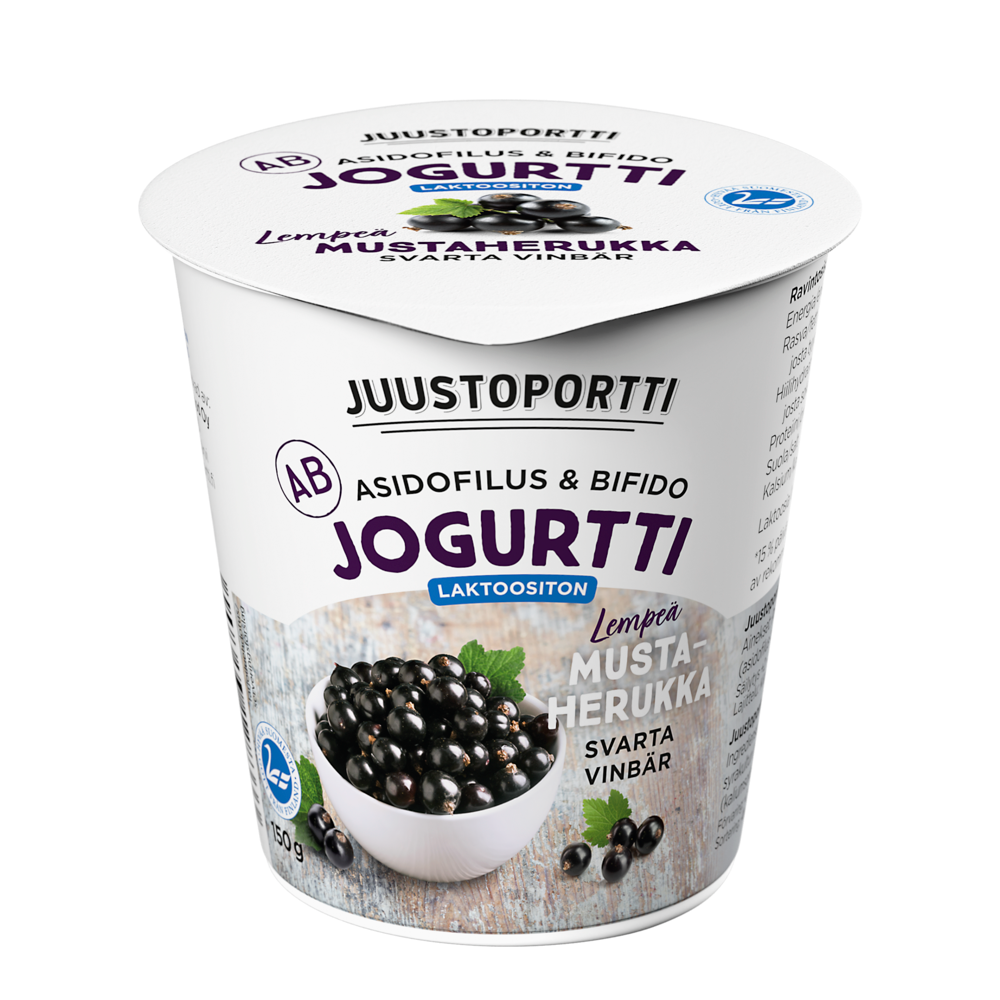 Juustoportti AB-jogurtti 150 g mustaherukka laktoositon