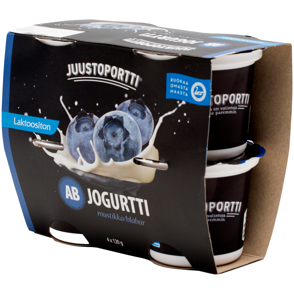 Juustoportti AB-jogurtti 4*120 g mustikka laktoositon