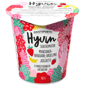 Juustoportti Hyvin jogurtti 150 g mansikka-banaani-vadelma laktoositon