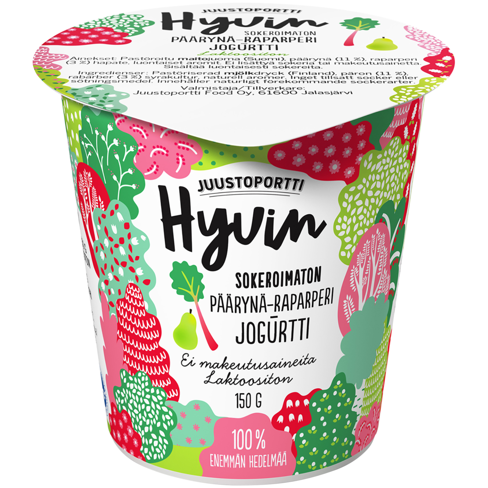 Juustoportti Hyvin jogurtti 150 g päärynä-raparperi laktoositon