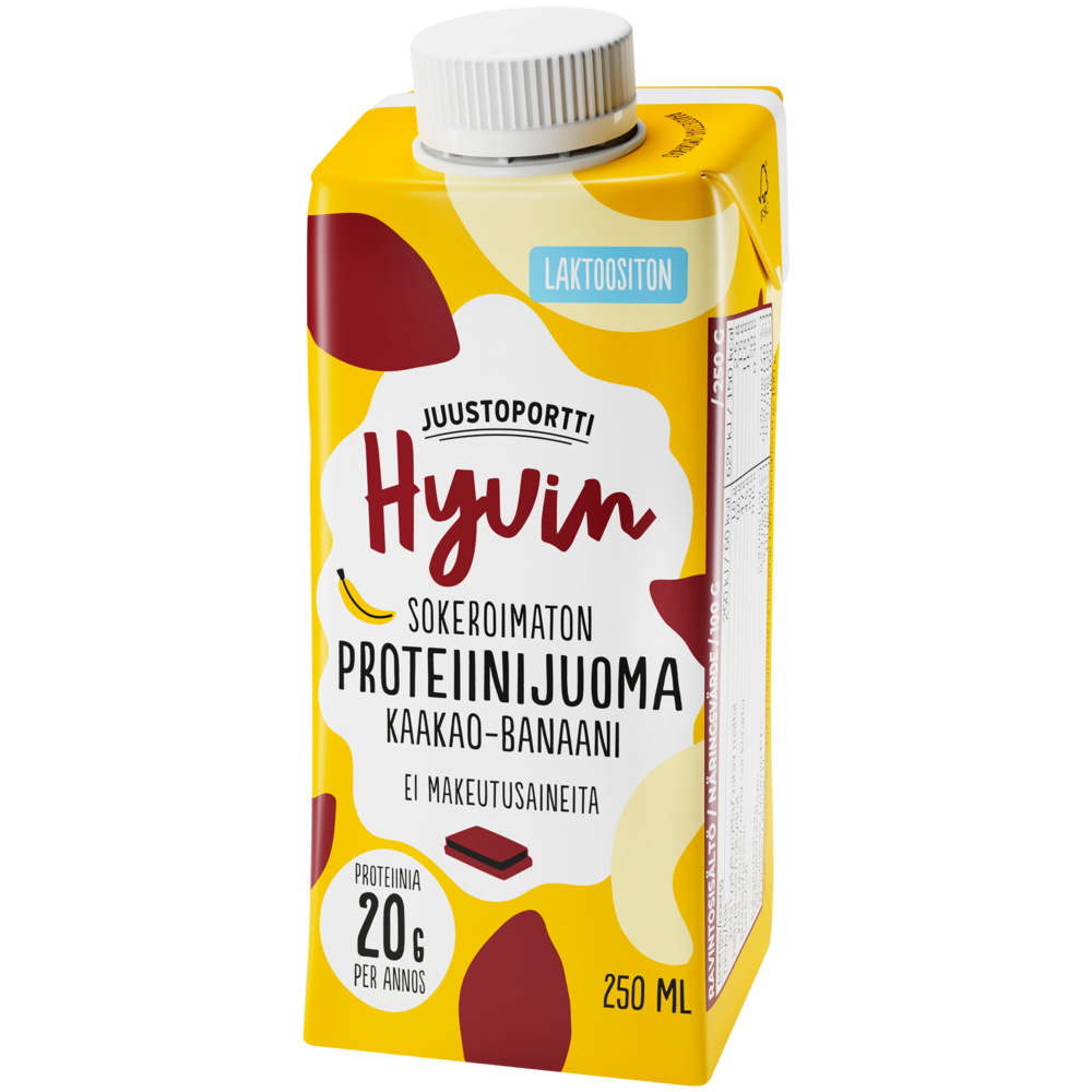 Juustoportti Hyvin proteiinijuoma 250 ml kaakao-banaani laktoositon