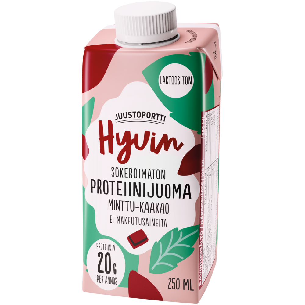 Juustoportti Hyvin proteiinijuoma 250 ml minttu-kaakao laktoositon