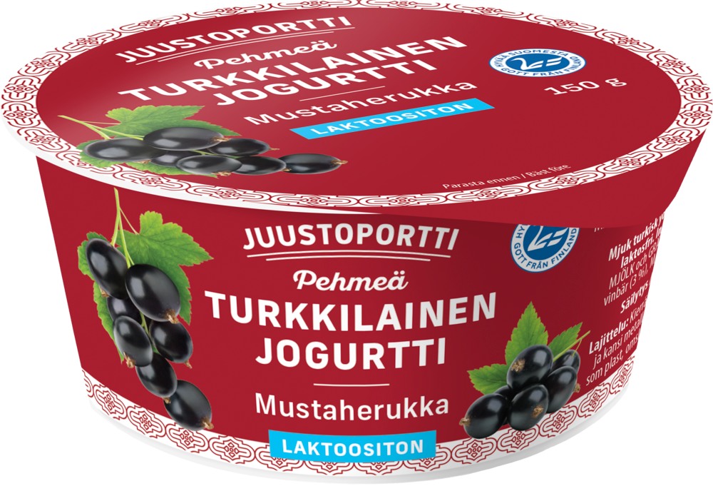 Juustoportti Pehmeä turkkilainen jogurtti 150 g mustaherukka laktoositon